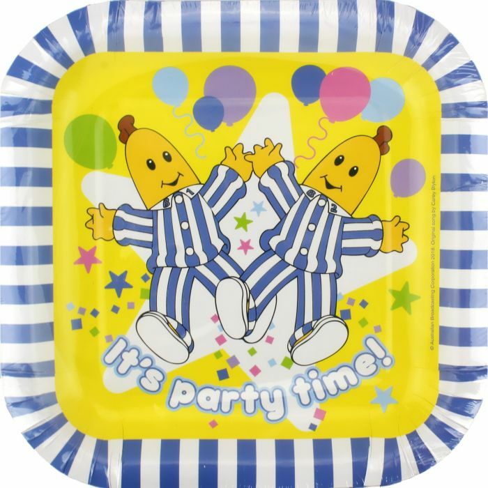 Bananas in Pyjamas Party Supplies Square Lunch Dessert Cake Plates 8 Pack Payday Deals