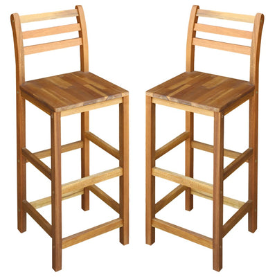 Bar Chairs 2 pcs Solid Acacia Wood Payday Deals