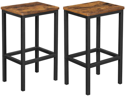 Bar Set Stools of 2 Bar Chairs, Rustic Brown Payday Deals