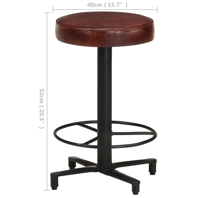 Bar Stools 2 pcs 52 cm Real Leather Payday Deals