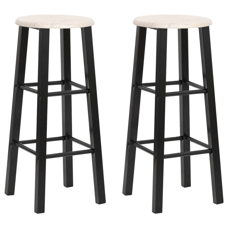 Bar Stools 2 pcs Black MDF Payday Deals