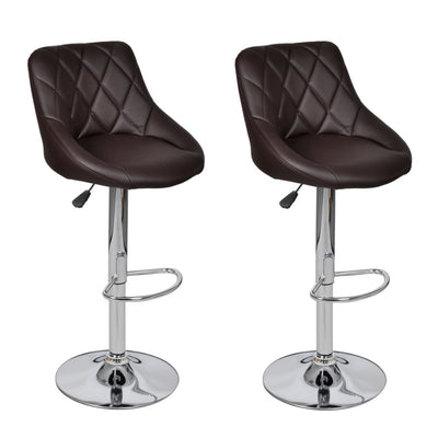 Bar Stools 2 pcs Brown Faux Leather Payday Deals