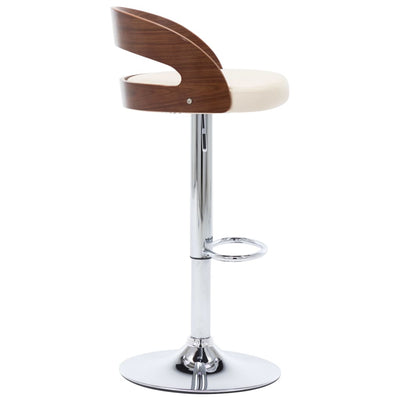 Bar Stools 2 pcs Cream Faux Leather and Bentwood Payday Deals