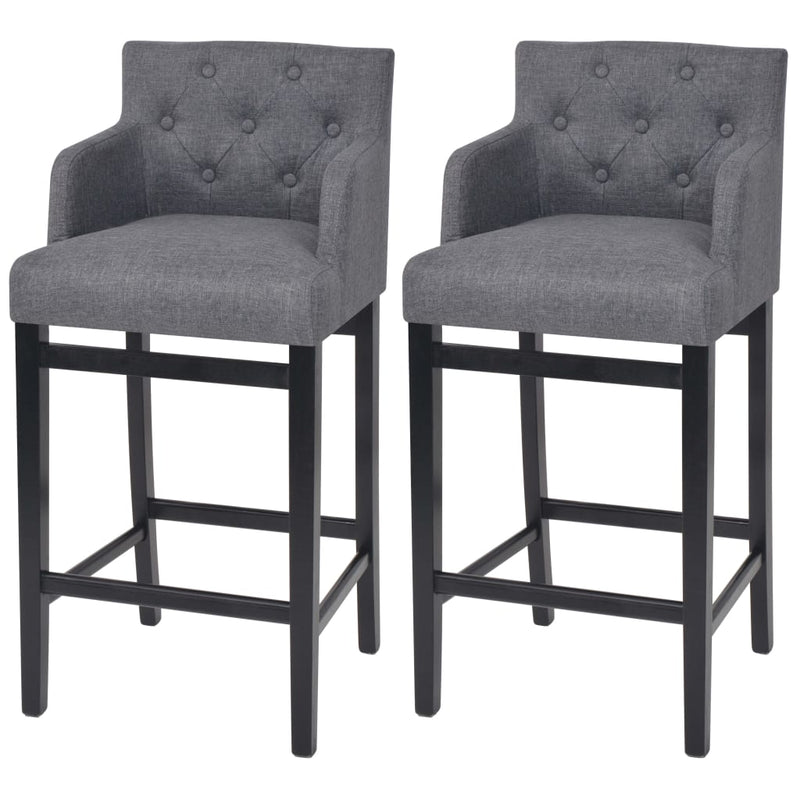 Bar Stools 2 pcs Dark Grey Fabric Payday Deals