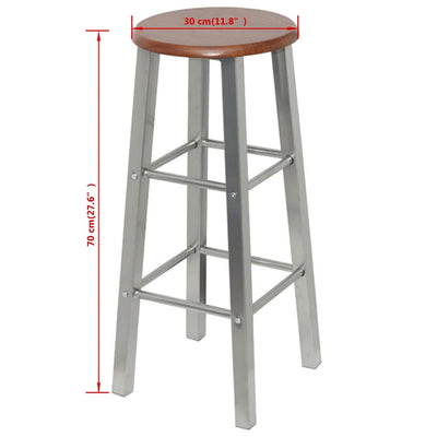 Bar Stools 2 pcs Metal with MDF Seat Payday Deals