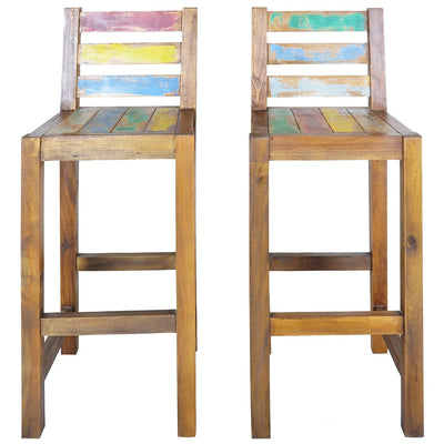 Bar Stools 2 pcs Solid Reclaimed Wood Payday Deals