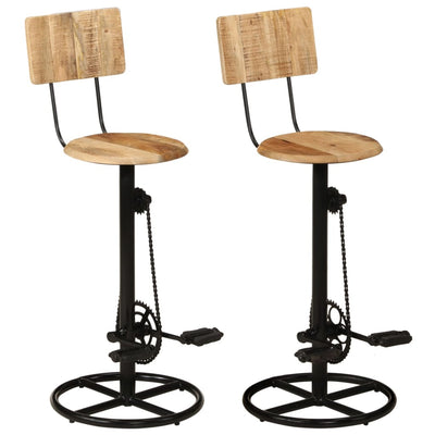 Bar Stools 2 pcs Solid Wood Mango