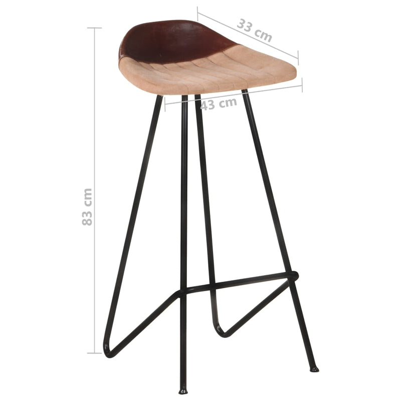 Bar Stools 4 pcs Brown Real Leather Payday Deals