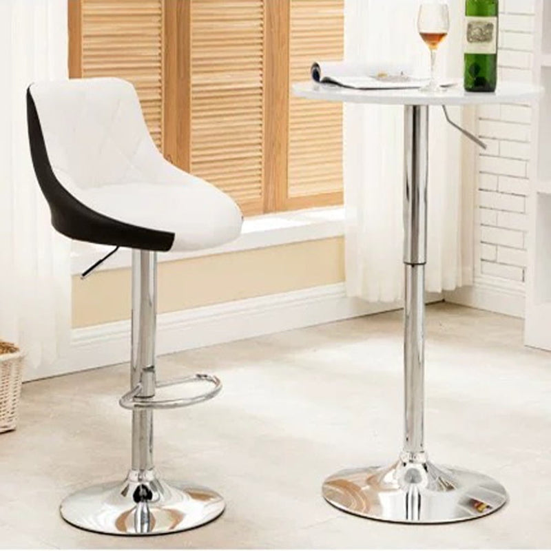 Bar Stools Kitchen Bar Stool Leather Barstools Swivel Gas Lift Counter Chairs x2 BS8403 White Payday Deals