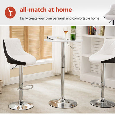 Bar Stools Kitchen Bar Stool Leather Barstools Swivel Gas Lift Counter Chairs x2 BS8403 White Payday Deals