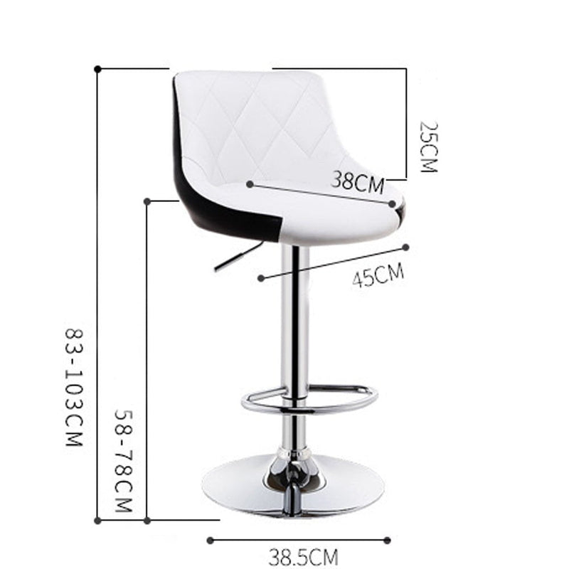 Bar Stools Kitchen Bar Stool Leather Barstools Swivel Gas Lift Counter Chairs x2 BS8403 White Payday Deals