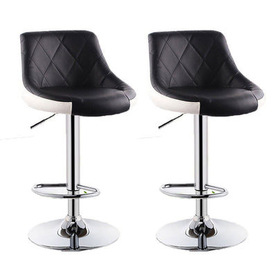 Bar Stools Kitchen Bar Stool Leather Barstools Swivel Gas Lift Counter Chairs x2 BS8403 White Payday Deals