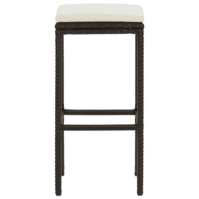 Bar Stools with Cushions 6 pcs Brown Poly Rattan Payday Deals