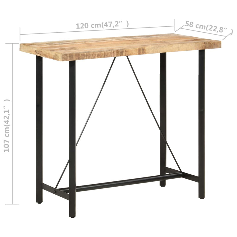 Bar table 120x58x107 cm Rough Mango Wood Payday Deals
