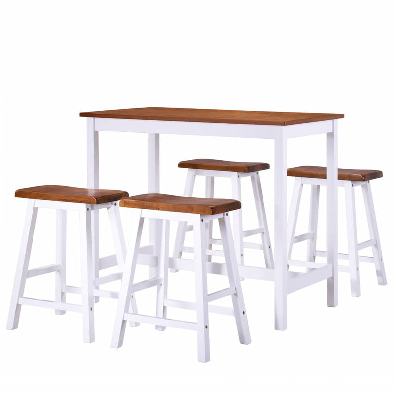 Bar Table and Stool Set 5 Pieces Solid Wood Payday Deals