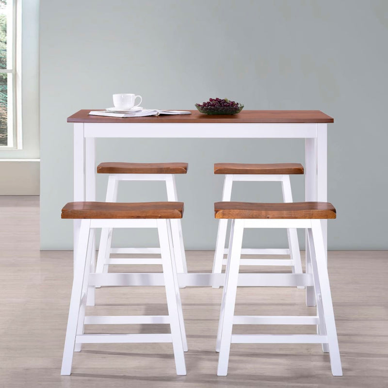 Bar Table and Stool Set 5 Pieces Solid Wood Payday Deals