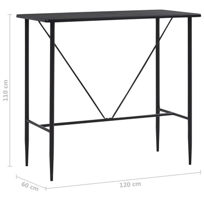 Bar Table Black 120x60x110 cm MDF Payday Deals