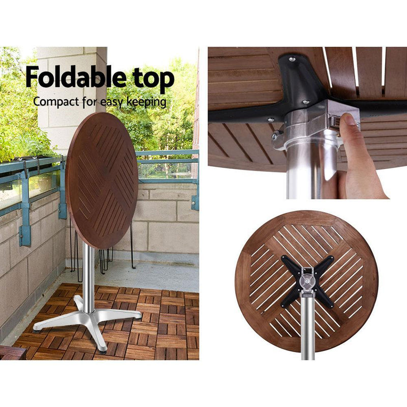 Bar Table Furniture Wooden Cafe Table Aluminium Adjustable Round Gardeon