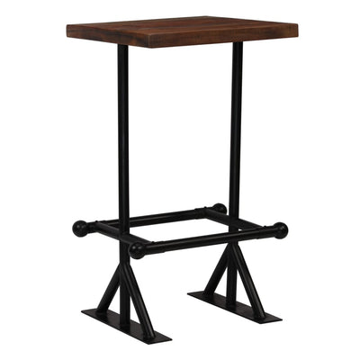 Bar Table Solid Reclaimed Wood Dark Brown 60x60x107 cm