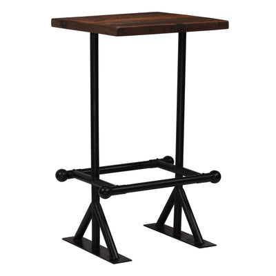 Bar Table Solid Reclaimed Wood Dark Brown 60x60x107 cm Payday Deals