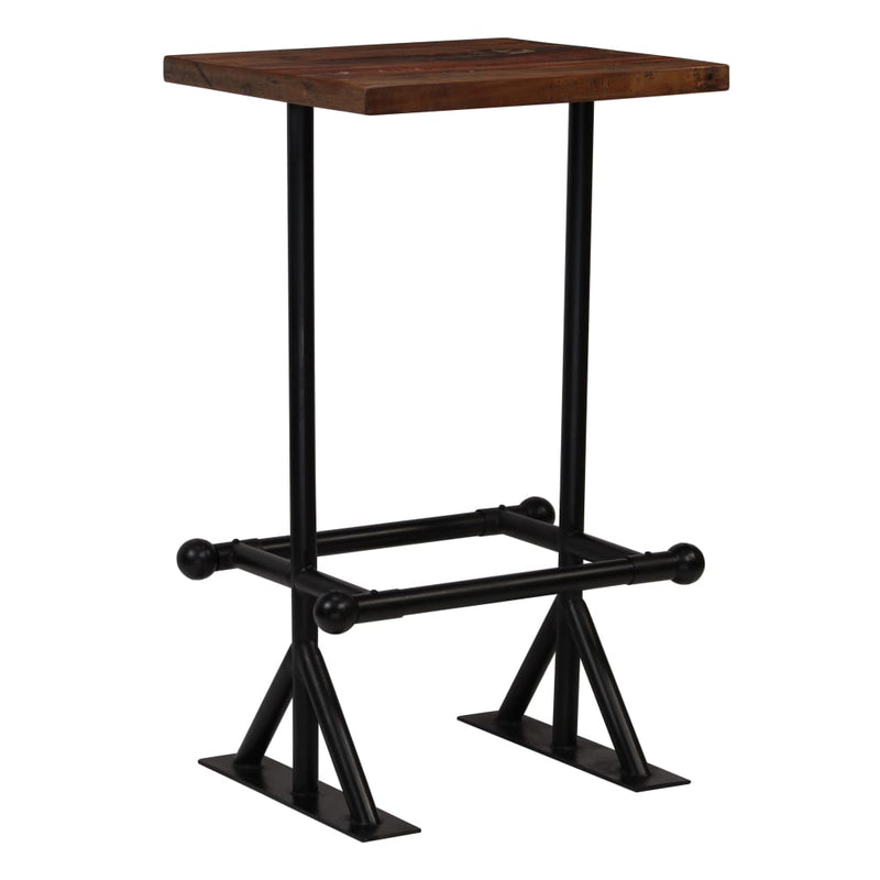 Bar Table Solid Reclaimed Wood Dark Brown 60x60x107 cm Payday Deals