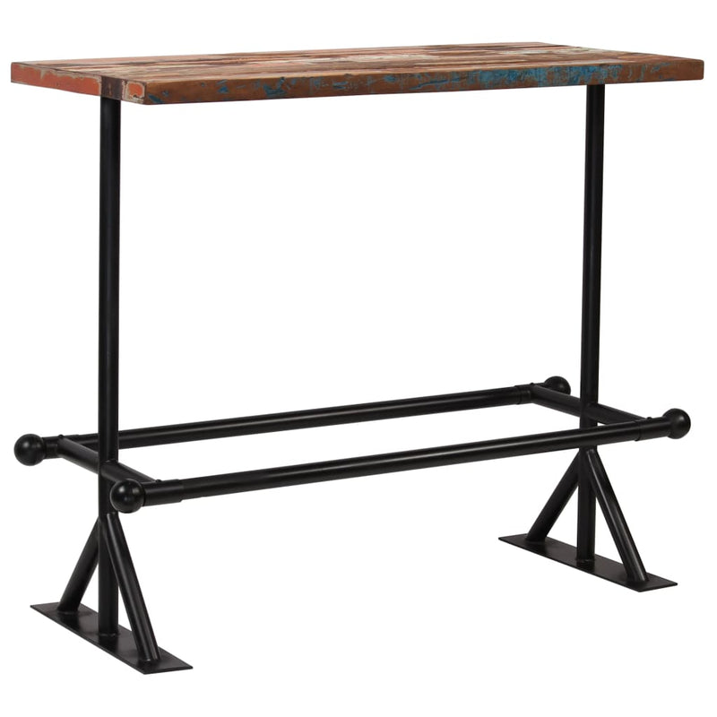 Bar Table Solid Reclaimed Wood Multicolour 120x60x107 cm Payday Deals