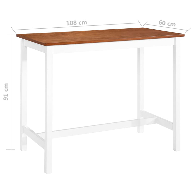 Bar Table Solid Wood 108x60x91 cm Payday Deals