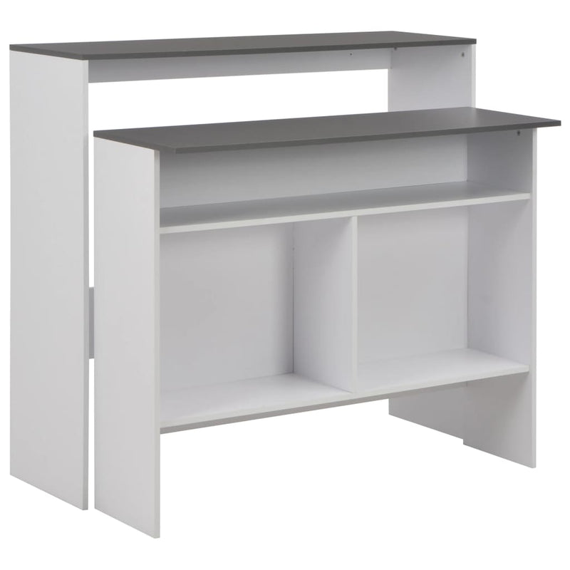 Bar Table with 2 Table Tops White and Grey 130x40x120 cm Payday Deals