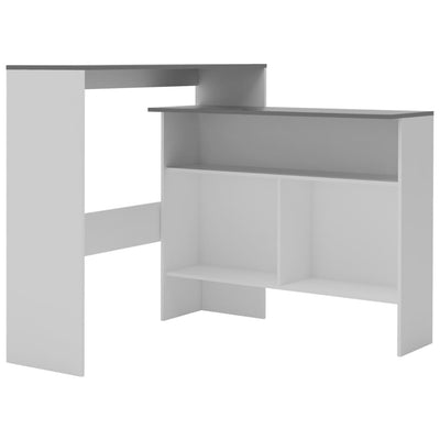 Bar Table with 2 Table Tops White and Grey 130x40x120 cm Payday Deals