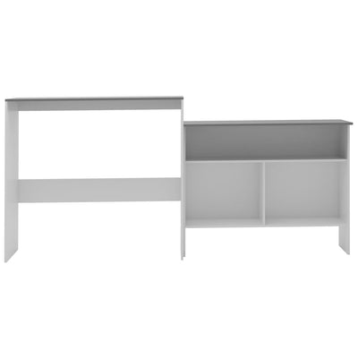 Bar Table with 2 Table Tops White and Grey 130x40x120 cm Payday Deals