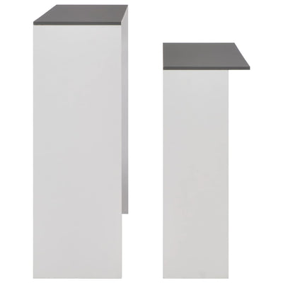 Bar Table with 2 Table Tops White and Grey 130x40x120 cm Payday Deals