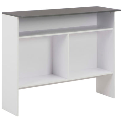 Bar Table with 2 Table Tops White and Grey 130x40x120 cm Payday Deals