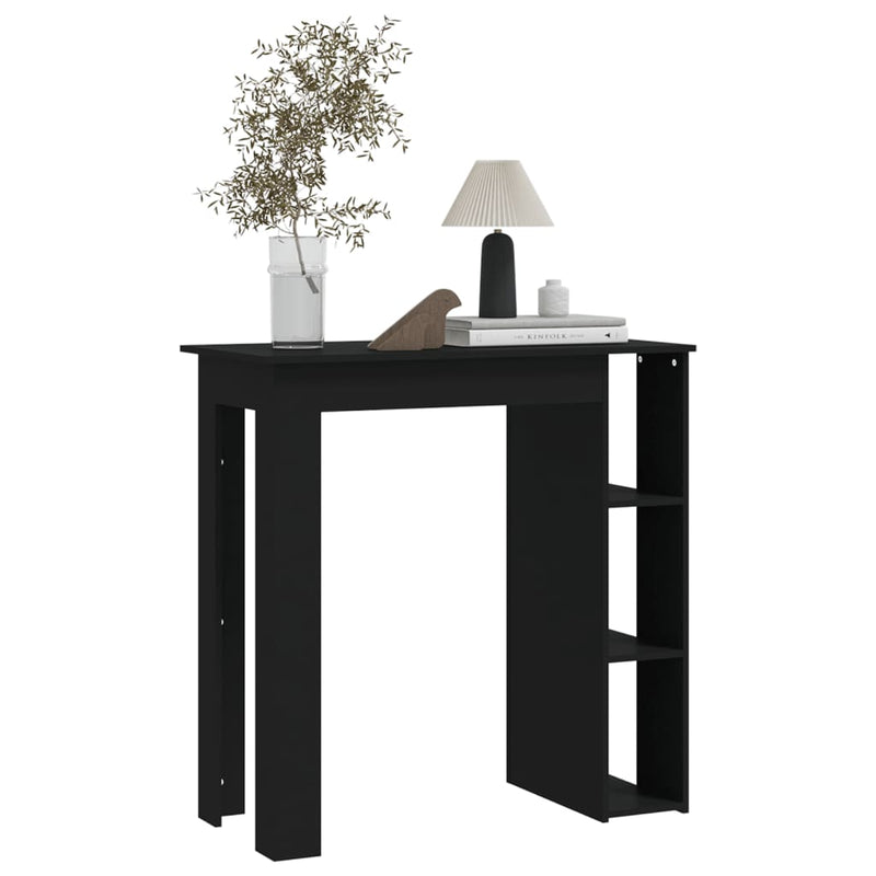 Bar Table with Shelf Black 102x50x103.5 cm Chipboard Payday Deals