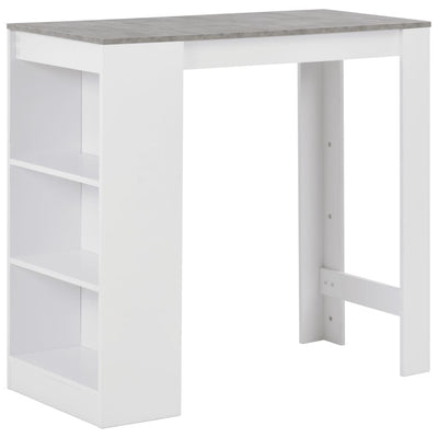 Bar Table with Shelf White 110x50x103 cm