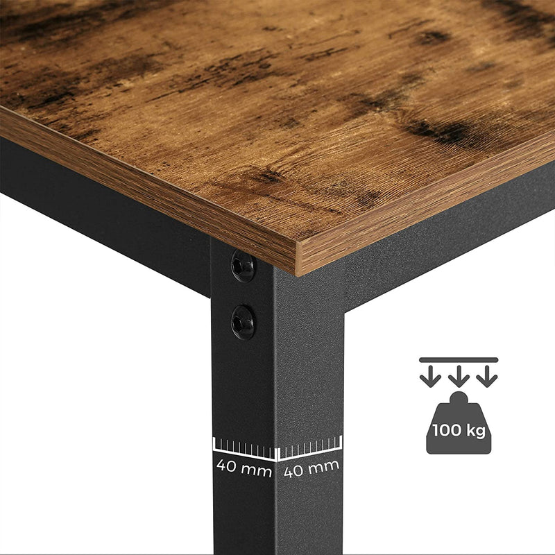 Bar Table with Solid Metal Frame and Wood Look, 120 x 60 x 90 cm Payday Deals
