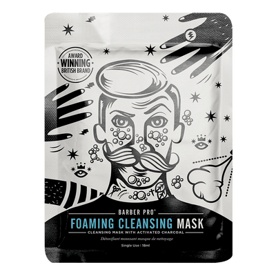 Barber Pro Foaming Cleansing Mask Activated Charcoal Mens Skin Care Payday Deals