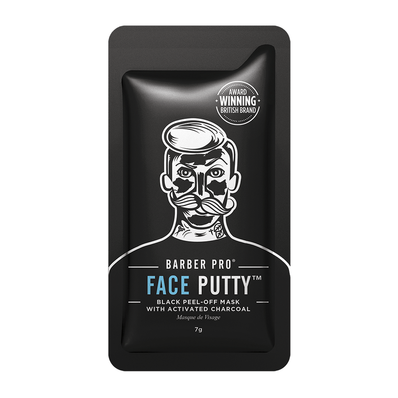 Barber Pro Mens Face Putty Activated Charcoal Black Peel Off Mask 7g x 3 Sachets Payday Deals