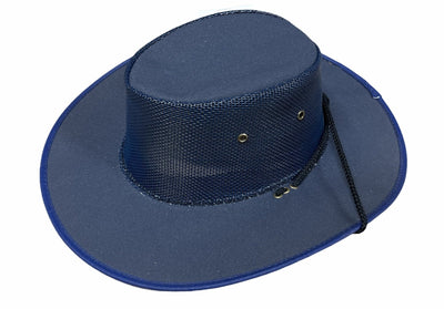 Barmah Canvas Drover Cooler Outback Hat Summer Breathable Crushable Waterproof - Navy Payday Deals