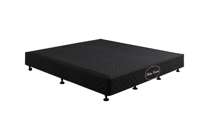 Mattress Base Ensemble Double Size Solid Wooden Slat in Black with Removable Cover