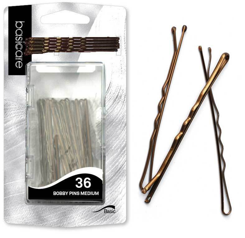 Basic Care Bobby Medium Brown Hair Pin Set of 36 6.2cm Payday Deals