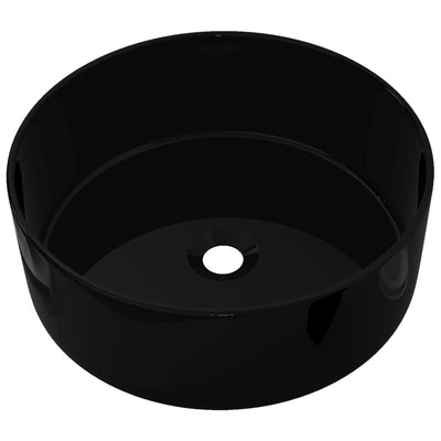 Basin Ceramic Round Black 40x15 cm Payday Deals