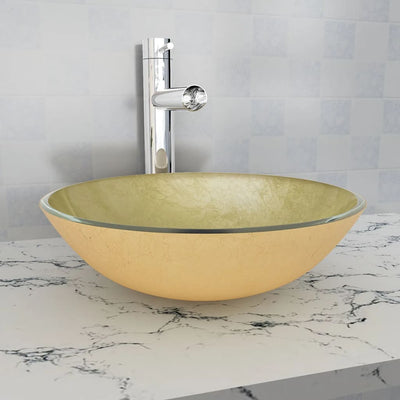 Basin Tempered Glass 42 cm Gold Payday Deals