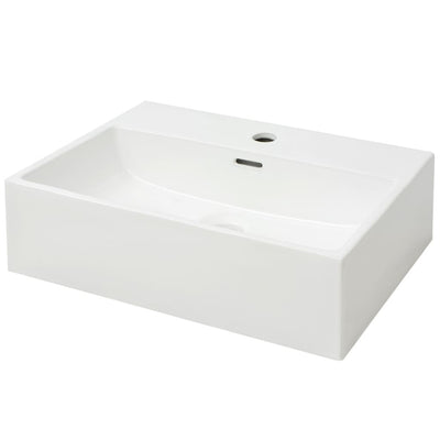 Basin with Faucet Hole Ceramic White 51.5x38.5x15 cm Payday Deals
