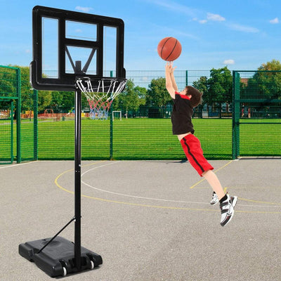 Basketball Hoop Stand System Portable 3.05M Height Adjustable Net Ring In Ground Payday Deals