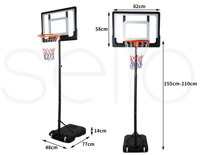 Basketball Hoop Stand System Ring Portable 2.1M Adjustable Height Kids In Ground Payday Deals