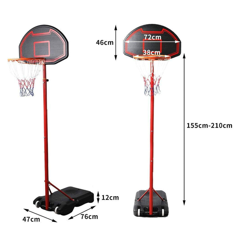 Basketball Hoop Stand System Ring Portable 2.1M Adjustable Height Kids In Ground Payday Deals