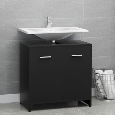 Bathroom Cabinet Black 60x33x61 cm Engineered Wood