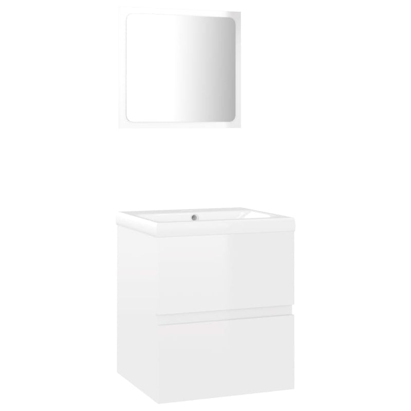 Bathroom Furniture Set High Gloss White Engineered Wood Payday Deals