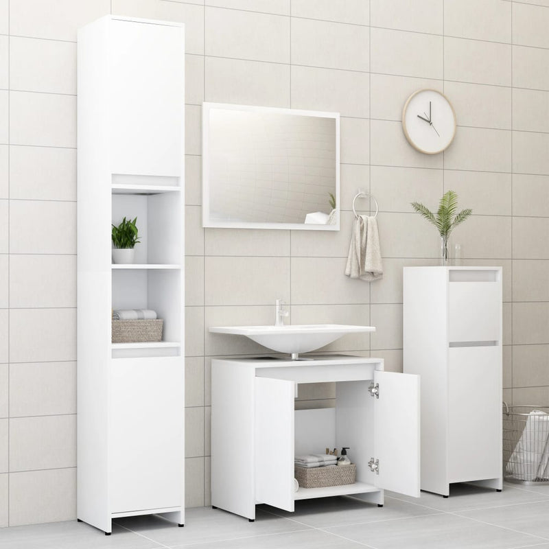 Bathroom Furniture Set White Chipboard Payday Deals