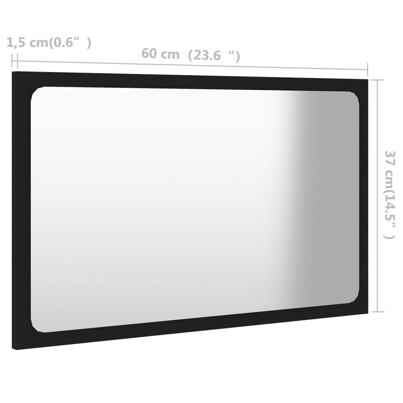 Bathroom Mirror Black 60x1.5x37 cm Chipboard Payday Deals